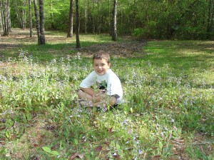 Picture of Ethan in the yard taken April 14, 2005